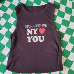 Hi Res NY Sleeveless Tank Top NY Black Top Size Large